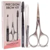 Picture of Precision Brow Kit by Browgame for Women - 3 Pc Original Slant Tweezer, Eyebrow Scissor, Spoolie Brush