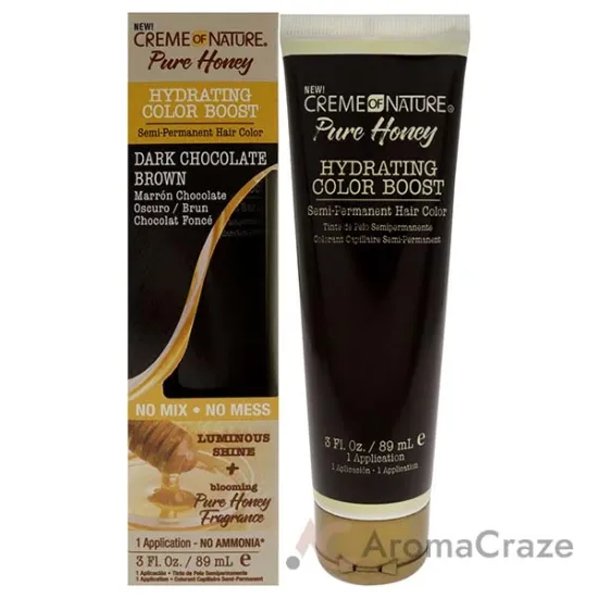 Picture of Pure Honey Hydrating Color Boost Semi-Permanent Hair Color - Dark Chocolate Brown by Creme of Nature for Unisex - 3 oz Hair Color