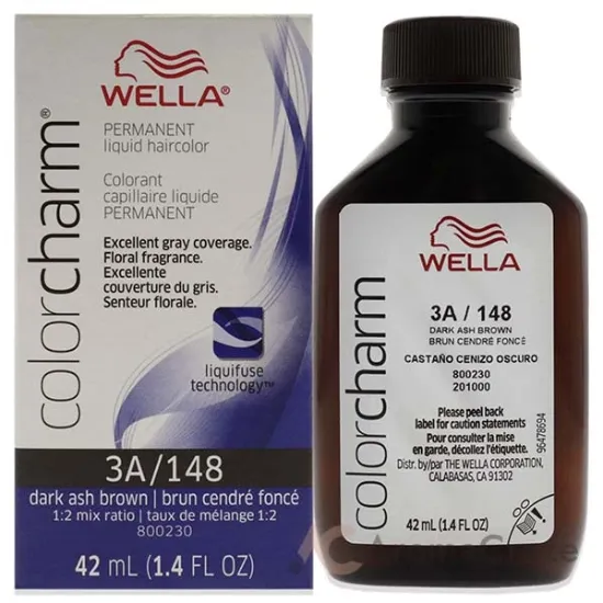 Picture of Color Charm Permanent Liquid Hair Color - 148 3A Dark Ash Brown by Wella for Unisex - 1.42 oz Hair Color