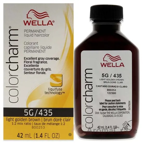 Picture of Color Charm Permanent Liquid Hair Color - 435 5G Light Golden Brown by Wella for Unisex - 1.42 oz Hair Color