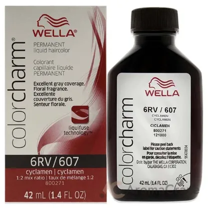 Picture of Color Charm Permanent Liquid Hair Color - 607 6RV Cyclamen by Wella for Unisex - 1.42 oz Hair Color