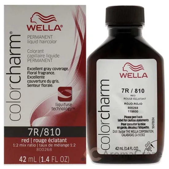 Picture of Color Charm Permanent Liquid Hair Color - 810 7R Red Red Intensifier by Wella for Unisex - 1.42 oz Hair Color