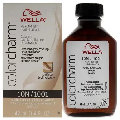 Picture of Color Charm Permanent Liquid Hair Color - 1001 10N Satin Blonde by Wella for Unisex - 1.42 oz Hair Color