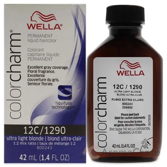Picture of Color Charm Permanent Liquid Hair Color - 1290 12C Ultra Light Blonde by Wella for Unisex - 1.42 oz Hair Color