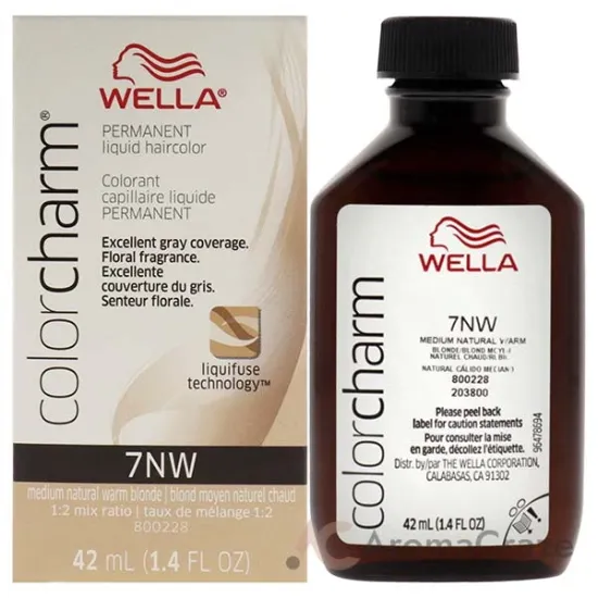 Picture of Color Charm Permanent Liquid Hair Color - 7NW Medium Natural Warm Blonde by Wella for Unisex - 1.42 oz Hair Color