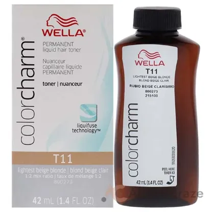 Picture of Color Charm Permanent Liquid Toner - T11 Lightest Beige Blonde by Wella for Unisex - 1.4 oz Toner