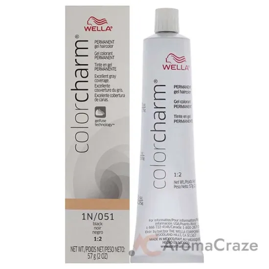Picture of Color Charm Permanent Gel - 1N 051 Black by Wella for Unisex - 2 oz Hair Color