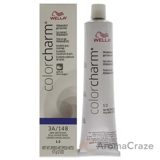 Picture of Color Charm Permanent Hair Color Gel - 148 3A Dark Ash Brown by Wella for Unisex - 2 oz Hair Color