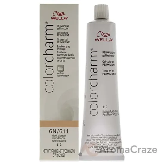 Picture of Color Charm Permanent Hair Color Gel - 611 6N Dark Blonde by Wella for Unisex - 2 oz Hair Color