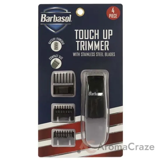 Picture of Touch Up Trimmer by Barbasol for Men - 4 Pc Trimmer, 3Pc Guide Combs (3mm, 6mm, 10mm), Battery Powered