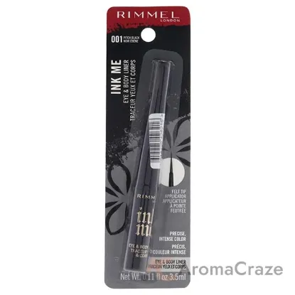 Picture of Ink Me Eyes and Body - 001 Pitch Black by Rimmel London for Women - 0.11 oz Eyeliner