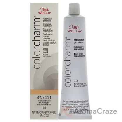Picture of Color Charm Permanent Hair Color Gel - 4N 411 Medium Brown by Wella for Unisex - 2 oz Hair Color