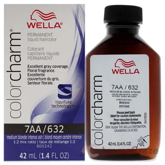 Picture of Color Charm Permanent Liquid Hair Color - 7AA 632 Medium Blonde Intense Ash by Wella for Unisex - 1.42 oz Hair Color