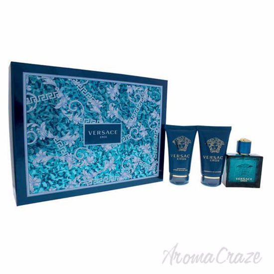 Picture of Versace Eros by Versace for Men - 3 Pc Gift Set 1.7oz EDT Spray, 1.7oz Comfort After Shave Balm, 1.7oz Invigorating Shower Gel, Trousse