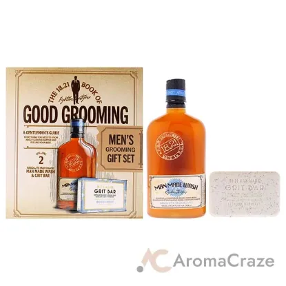 Picture of Book of Good Grooming Volume 2 Set - Absolute Mahogany by 18.21 Man Made for Men - 2 Pc 18oz Man Made Wash 3-In-1 Shampoo, Conditioner and Body Wash, 7oz Grit Bar