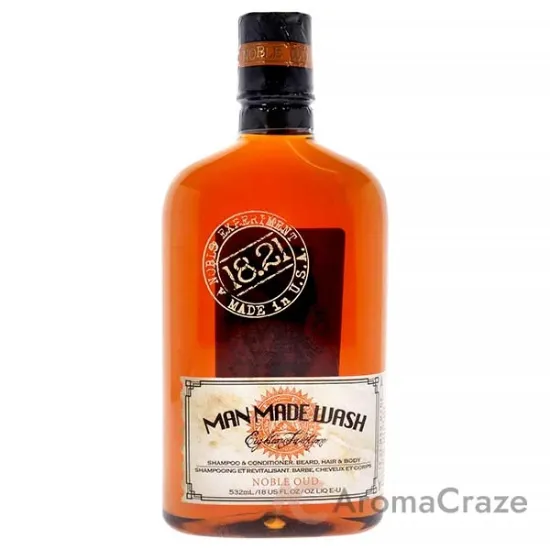 Picture of 3-In-1 Man Made Wash - Noble Oud by 18.21 Man Made for Men - 18 oz Shampoo, Conditioner and Body Wash