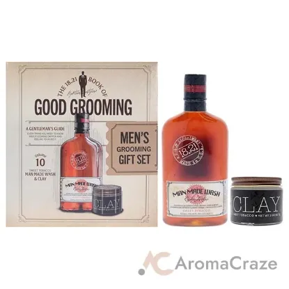 Picture of Book of Good Grooming Volume 10 Set - Sweet Tobacco by 18.21 Man Made for Men - 2 Pc 18oz Man Made Wash 3-In-1 Shampoo, Conditioner and Body Wash, 2oz Clay
