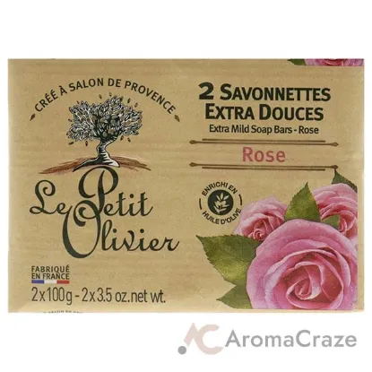 Picture of Extra Mild Soaps - Rose by Le Petit Olivier for Women - 2 x 3.5 oz Soap