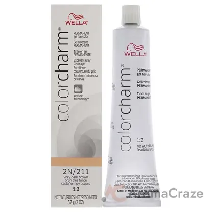 Picture of Color Charm Permanent Hair Color Gel - 2N 211 Very Dark Brown by Wella for Unisex - 2 oz Hair Color