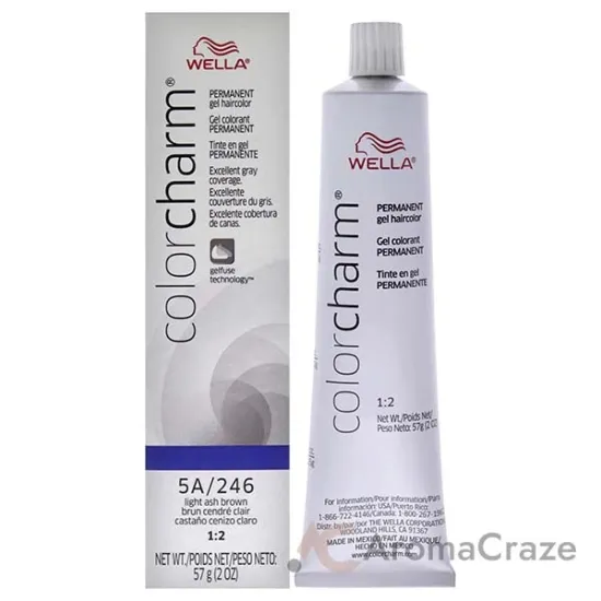 Picture of Color Charm Permanent Hair Color Gel - 246 Light Ash Brown by Wella for Unisex - 2 oz Hair Color