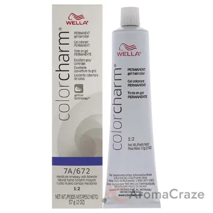 Picture of Color Charm Permanent Hair Color Gel - 7A 672 Medium Smokey Ash Blonde by Wella for Unisex - 2 oz Hair Color