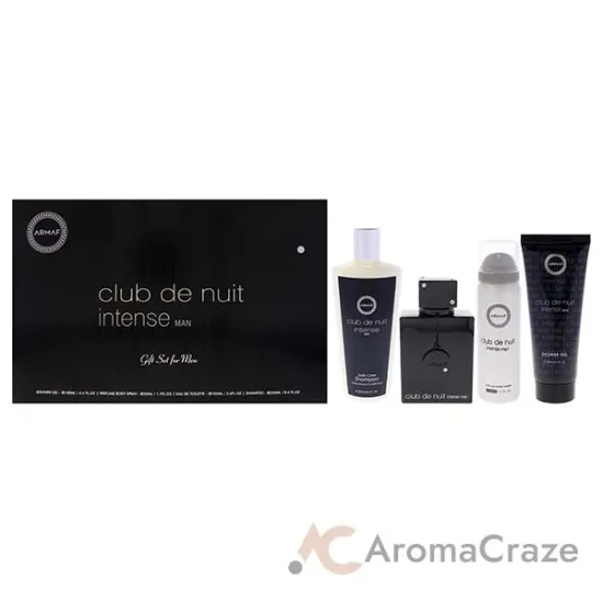 Picture of Club De Nuit Intense by Armaf for Men - 4 Pc Gift Set 3.6oz EDT Spray, 1.7oz Body Spray, 3.4oz Shower Gel, 8.4oz Shampoo