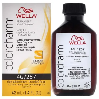 Picture of Color Charm Permanent Liquid Hair Color - 4G 257 Dark Golden Brown by Wella for Unisex - 1.42 oz Hair Color