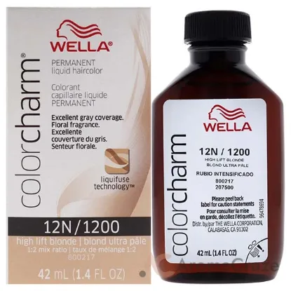 Picture of Color Charm Permanent Liquid Hair Color - 12N 1200 High Lift Blonde by Wella for Unisex - 1.42 oz Hair Color