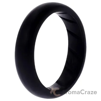 Picture of Silicone Wedding Ring - Dome Solid BR Comfort Fit - Basic-Black by ROQ for Women - 8 mm Ring
