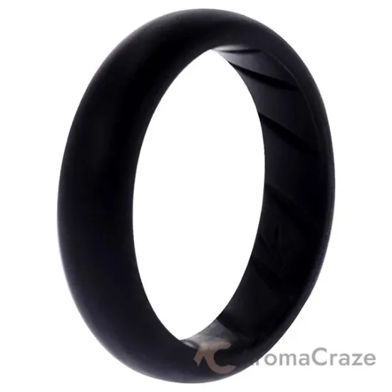 Picture of Silicone Wedding Ring - Dome Solid BR Comfort Fit - Basic-Black by ROQ for Women - 8 mm Ring