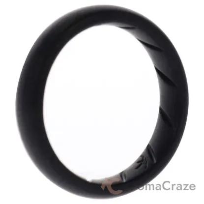 Picture of Silicone Wedding Ring - Dome Solid BR Comfort Fit - Basic-Black by ROQ for Women - 10 mm Ring