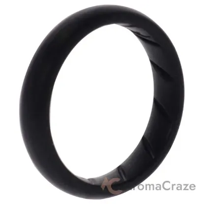 Picture of Silicone Wedding Ring - Dome Solid BR Comfort Fit - Basic-Black by ROQ for Women - 11 mm Ring