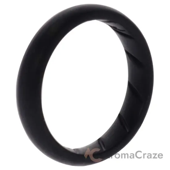 Picture of Silicone Wedding Ring - Dome Solid BR Comfort Fit - Basic-Black by ROQ for Women - 11 mm Ring