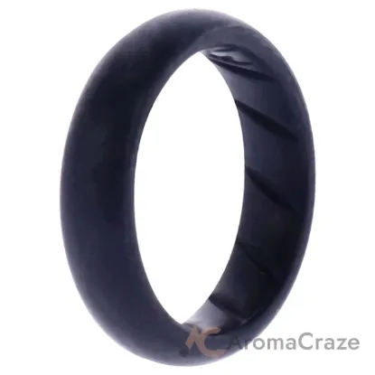 Picture of Silicone Wedding Ring - Dome Solid BR Comfort Fit - Basic-Black by ROQ for Women - 7 mm Ring