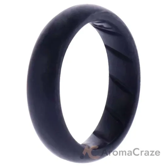 Picture of Silicone Wedding Ring - Dome Solid BR Comfort Fit - Basic-Black by ROQ for Women - 7 mm Ring
