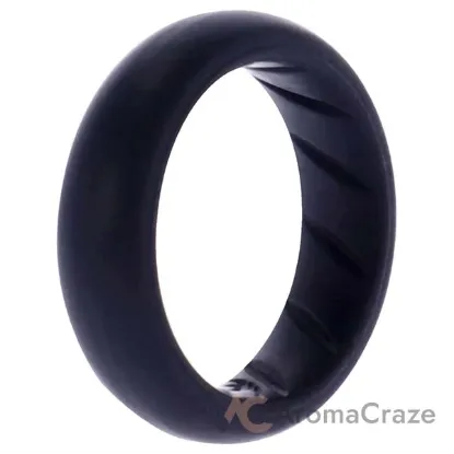 Picture of Silicone Wedding Ring - Dome Solid BR Comfort Fit - Basic-Black by ROQ for Women - 4 mm Ring