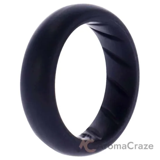 Picture of Silicone Wedding Ring - Dome Solid BR Comfort Fit - Basic-Black by ROQ for Women - 4 mm Ring