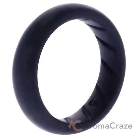 Picture of Silicone Wedding Ring - Dome Solid BR Comfort Fit - Basic-Black by ROQ for Women - 5 mm Ring