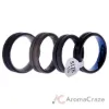 Picture of Silicone Wedding Ring BR Twin Middle Line Wedding Ring Set by ROQ for Men - 4 x 15 mm Bronzer, Black-Blue, Black, Grey