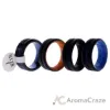 Picture of Silicone Wedding Ring Middle Line Set by ROQ for Men - 4 x 7 mm Black, Orange, Light Blue, Blue
