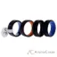 Picture of Silicone Wedding Ring Middle Line Set by ROQ for Men - 4 x 7 mm Black, Orange, Light Blue, Blue