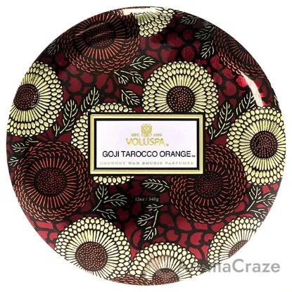 Picture of Japonica Collection 3 Wick Tin Candle - Goji Tarocco Orange by Voluspa for Unisex - 12 oz Candle