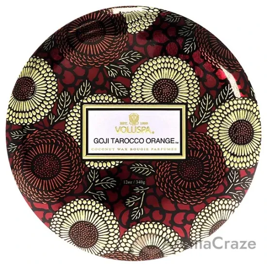 Picture of Japonica Collection 3 Wick Tin Candle - Goji Tarocco Orange by Voluspa for Unisex - 12 oz Candle