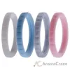 Picture of Silicone Wedding Stackble Lines Ring Set - Pale by ROQ for Women - 4 x 4 mm Ring