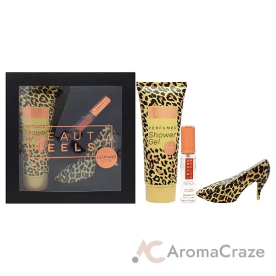 Picture of Beauty Heels Leopard Edition by Glamour and Heels for Women - 3 Pc Gift Set 1oz EDP Spray, 0.51oz EDP Spray, 4oz Shower Gel