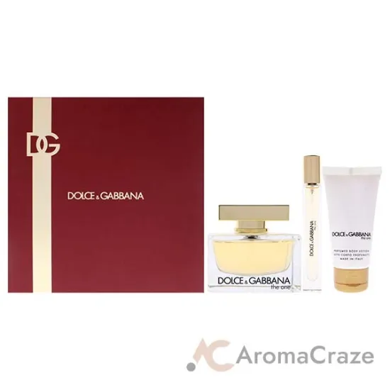 Picture of The One by Dolce and Gabbana for Women - 3 Pc Gift Set 2.5oz EDP Spray, 0.33oz EDP Spray (Mini), 1.7oz Body Lotion