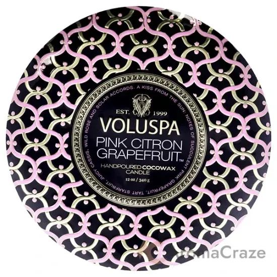 Picture of Maison Noir Collection 3 Wick Tin Candle - Pink Citron Grapefruit by Voluspa for Unisex - 12 oz Candle