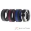 Picture of Silicone Wedding Collection Middle Lines Style Ring with Carbide Ring by ROQ for Men - 4 x 7 mm Black with Grey, Black with Blue, Black with Bordeaux Line, Carbide Silver with Black Line
