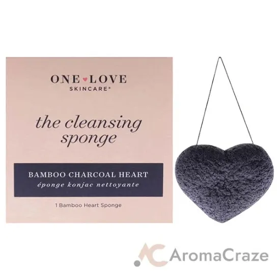 Picture of One Love Organics The Cleansing Sponge Bamboo Charcoal Heart by One Love Organics for Women - 1 Pc Sponge