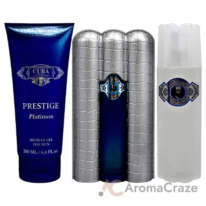 Picture of Cuba Prestige Platinum by Cuba for Men - 3 Pc Gift Set 3oz EDT Spray, 6.7oz Shower Gel, 3.3oz After Shave